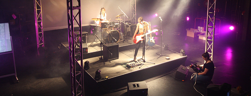 Diploma Live Production student filming a live music event